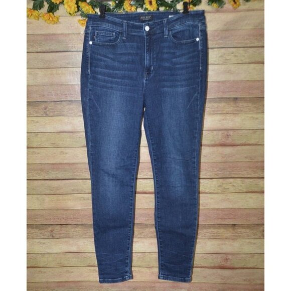 Judy Blue Skinny Fit Blue Jeans Mid Rise Stretch Denim Ladies 15 W32 Ankle - Picture 1 of 11